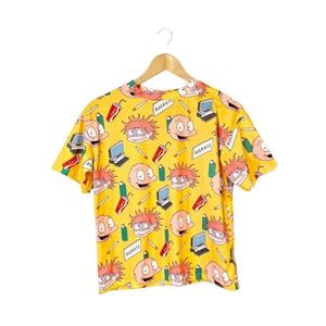Rugrats Small Yellow Short Sleeve Shirt Tommy Pickles Chucky Cigarettes